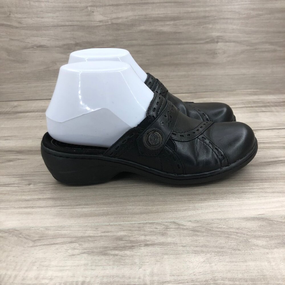 Cobb Hill by New Balance Mules Women's 6 Black Leather Slip On Shoes